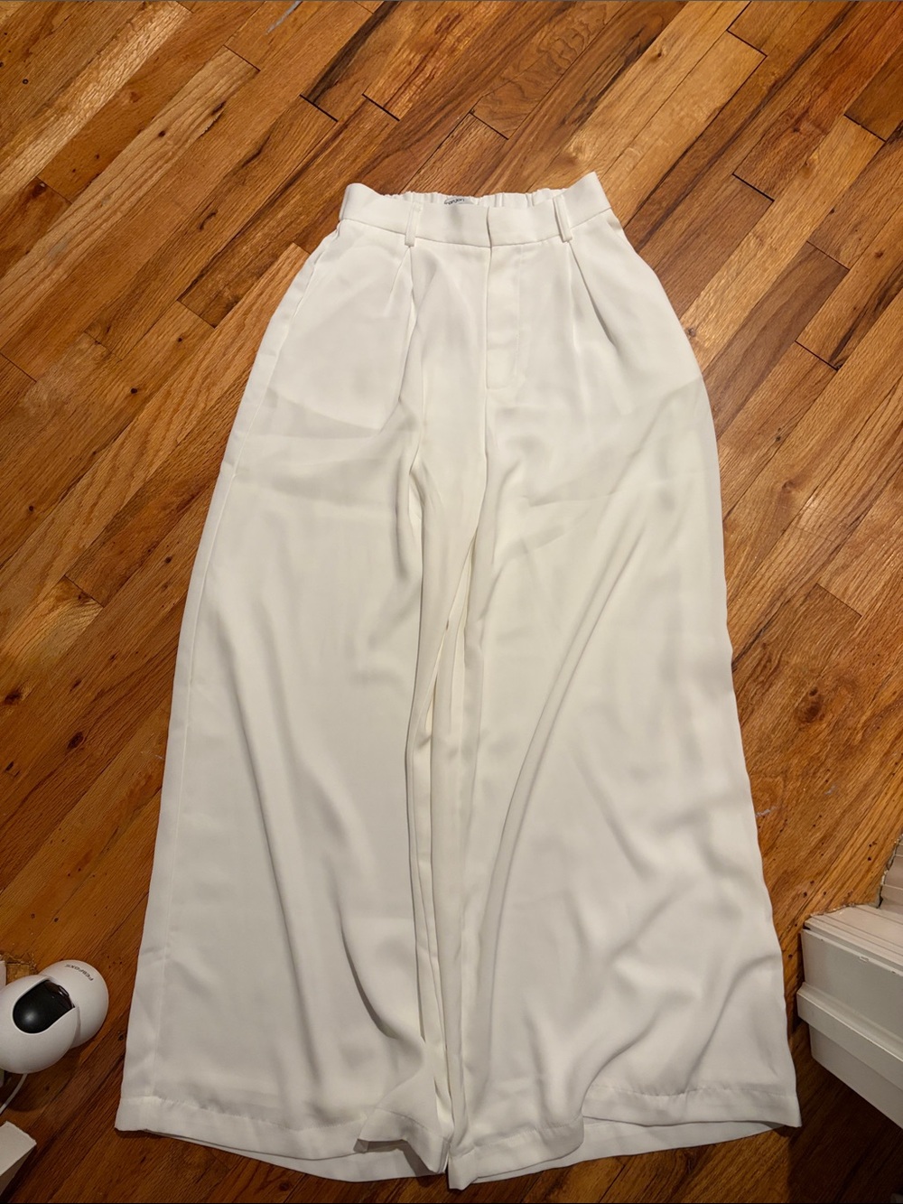 Wide-Leg High-Waist Trousers in White